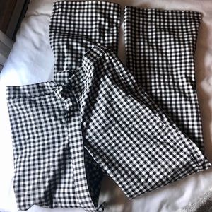 Zara Kick-Flare Gingham Pants